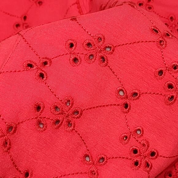 Intimataly Free People Dress Full Bloom Mini Slip Dress A Line XL Red Eyelet - Picture 8 of 11